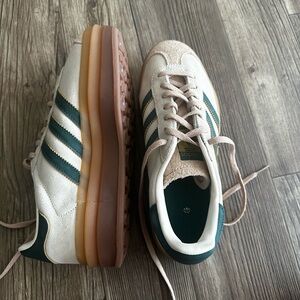 Green and cream women adidas platform gazelle. New never been worn